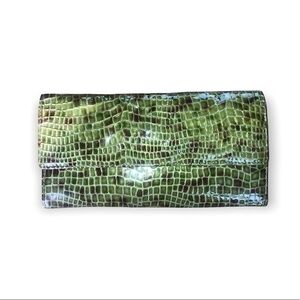 Lodis green textured wallet